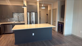 Designer interior with wine fridge
